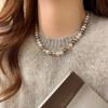 French Elegant Romantic Mixed Pearl Beaded Necklace Fashion Jewelry Sweet Accessories for Women's Collarbone Chain
