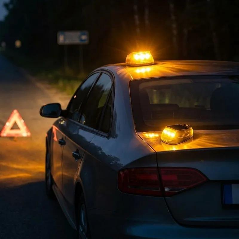 Roof Light LED Solar Remote Control Wiring Free Flash Car Navigation Lights Motorcycle Flashing Light Warning Light Signal Lamp