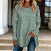 Damen Casual Plus Size Langarm Rundhals Bedrucktes T-Shirt Top Pullover T-Shirts Damen