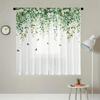 2pcs Forest White Flower Curtains: Suitable for Living Rooms/daily Use   Fresh Breeze   Pole Type Translucent Gauze Curtains