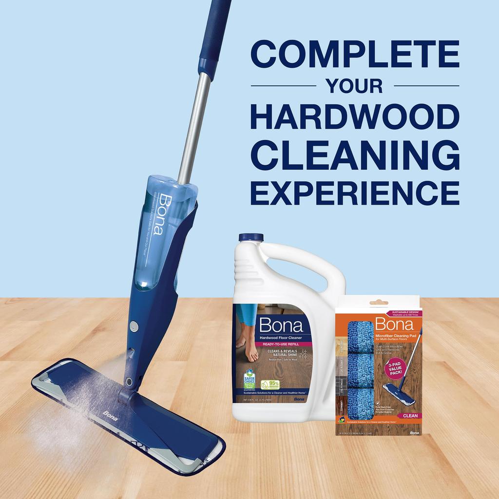 Bona Premium Spray and Clean Your Home Floors with Just This One Mop Easy, Clean, Gentle. Tool.