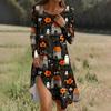 Long  Sleeve Dress For Women Casual Loose Fit Print Dress With Pockets