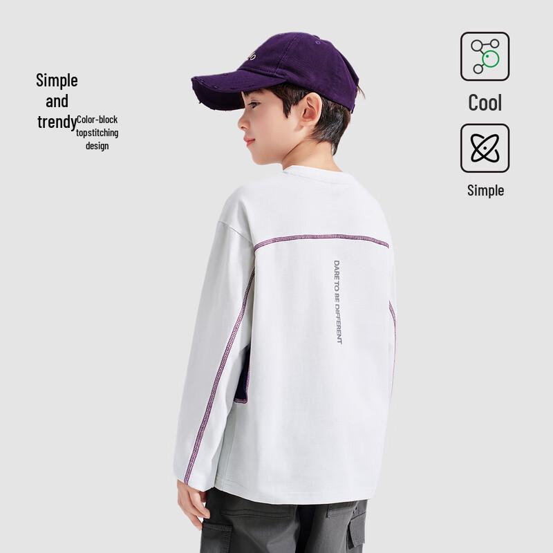 ROMON Boys' Simple Style Long Sleeve Cotton T-Shirt