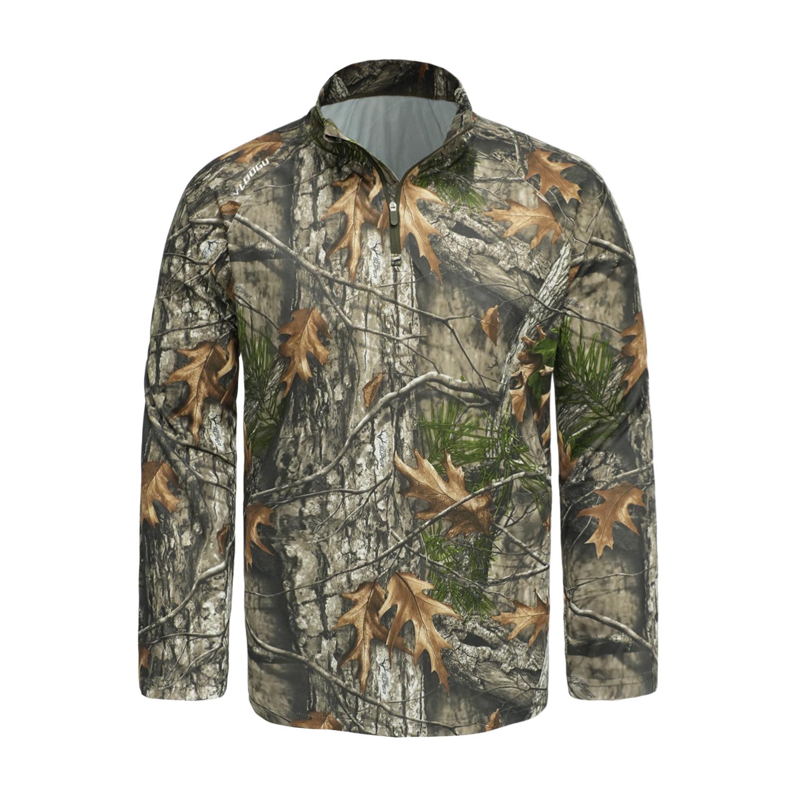 

Hunting Outdoor Lightweight Quick-Dry Long-Sleeve Sports T-Shirt with Half-Zip S