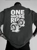 2026 New Mens TShirt Vintage Funny Gym Workout ONE MORE REP Weightlifting Men Streetwear Cotton Tees Short Sleeve Loose Top