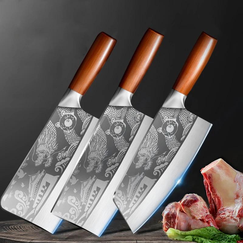 1/3pcs New dragon style sharp meat slicing knife for kitchen chef knife for home ladies Easy bone chopping knife Cooking tool