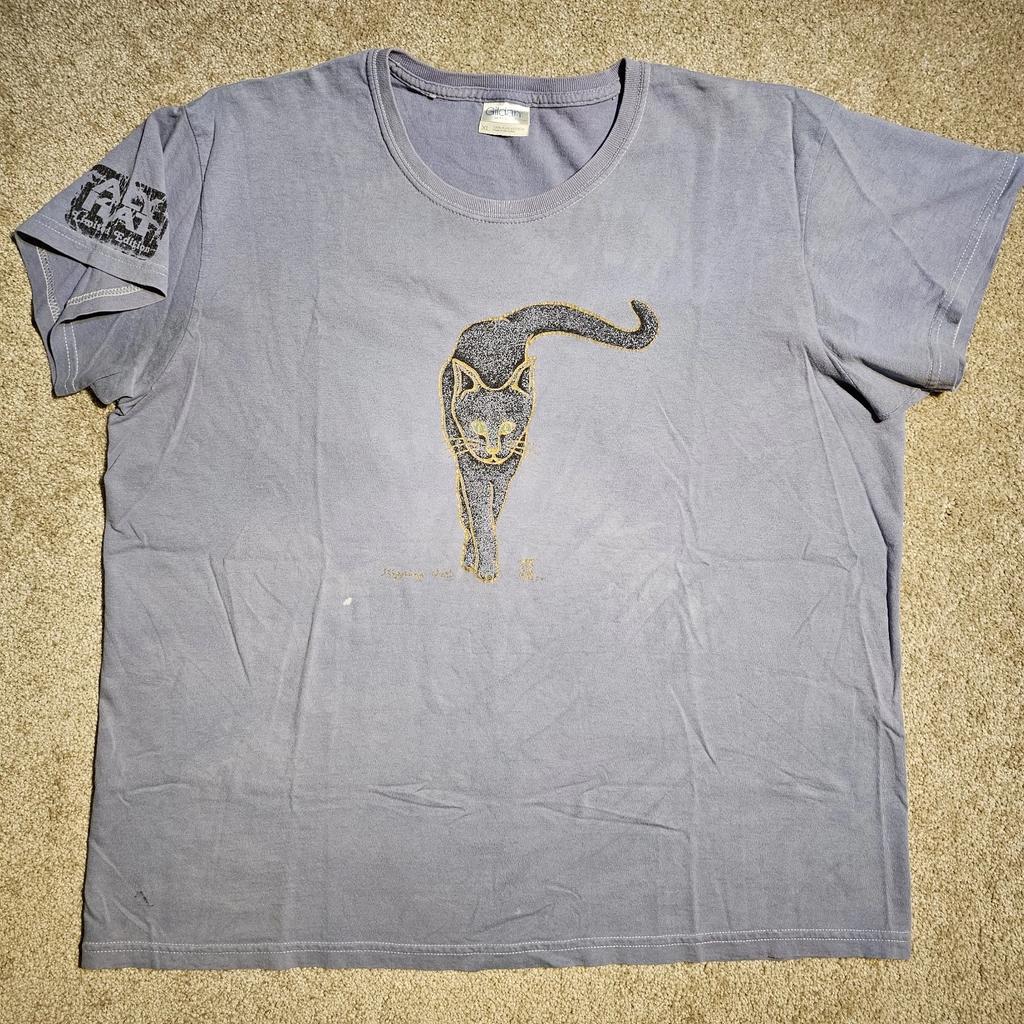 Vintage 90s Aly Cats Art Print T-shirt Mens XL Grunge Garden Goth Boho Witch Emo