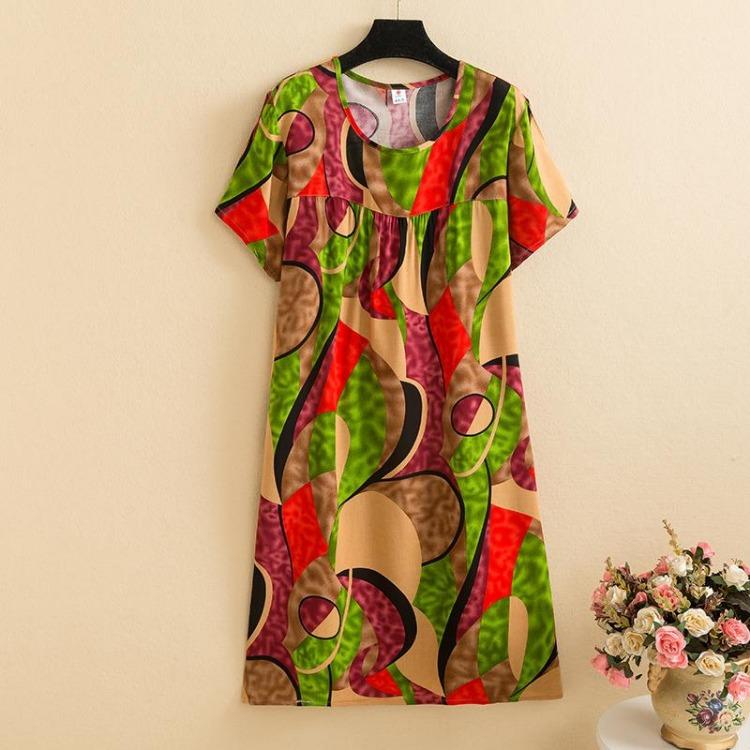 Elegant Summer Loose Long Dresses Women Oversize Short Sleeve Dress