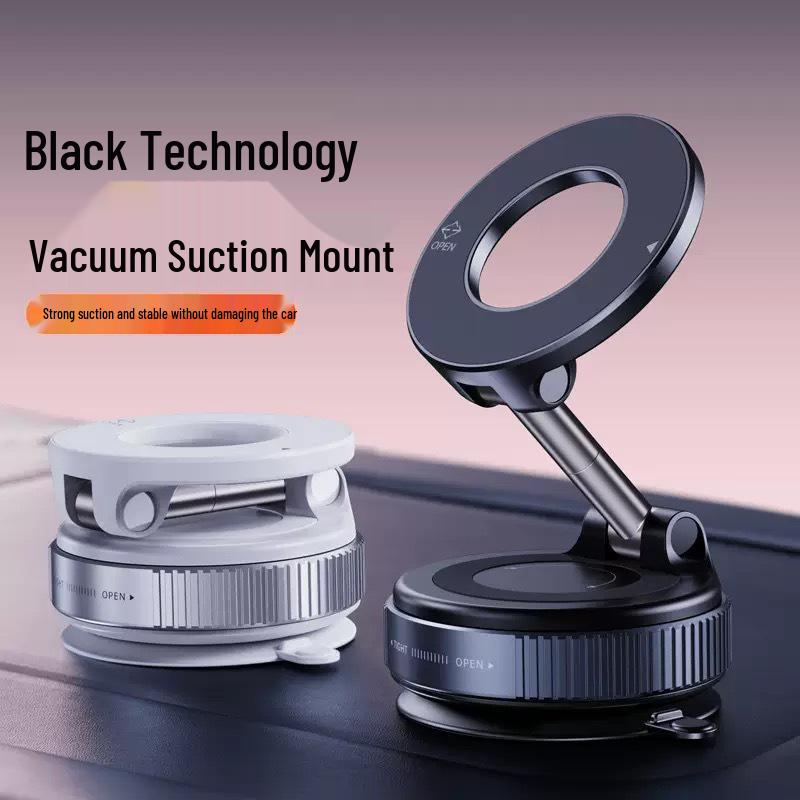 Magnetic Aluminum Car Phone Holder with Suction Cup 007: White M