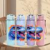 1PC Roaring Blue Dinosaur Head 750ml Color Plastic Sports Water Bottle Leakproof Flip Straw Lid Suitable for Sports Office Home Use