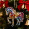 2D Acrylic Horse Pendant Flat Cartoon Horse Pendant Keychain Charm Colorful Horse Ornament for Backpack Christmas Tree Decoration