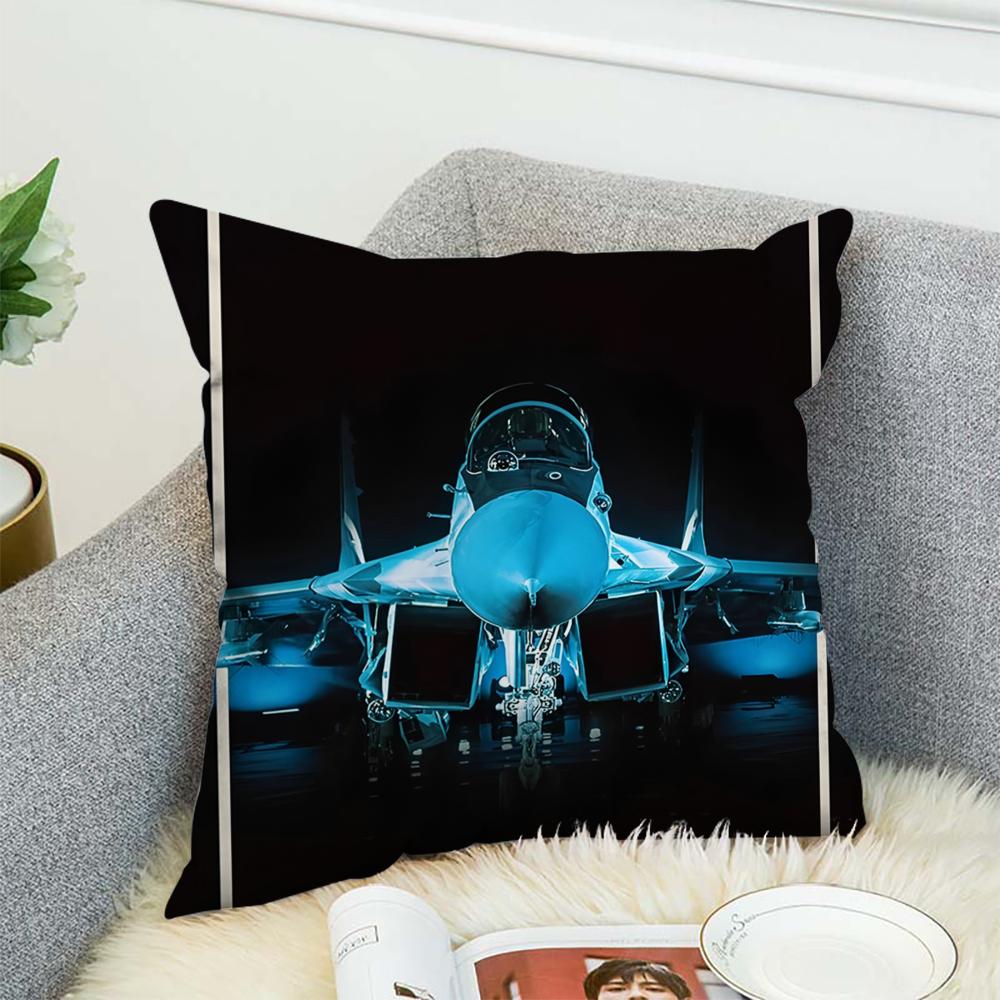 Russia Modern Fighter Jets Pillow Case For Car Sofa Decorative Home Double-sided Print Plush Square Throw Pillow Cushion Cover