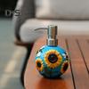 Soap Dispenser Sunflower Print Lightweight Portable Soap Dispenser Pump Bathroom Hand Sanitizer Shower Gel Refillable Dispenser