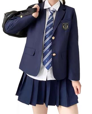 School Uniform Fancy School Pleated Size S [KALAOK] Costume, Dress, Suit, Blazer, Skirt, Tie, Cosplay, Navy,