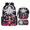 Anime Rucksack Set One Piece Naruto Schultasche für Jungen Schüler Laptop Rucksack Umhängetasche Federmäppchen 3-teilig Große Kapazität Wasserdicht