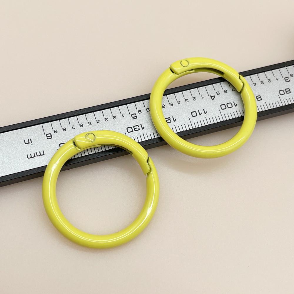 33mm Colorful Coil Spring Snap Buckle Luggage Bag Doll Keychain Ring Ornament