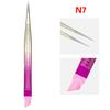 Double-Ended Eyelashes Extension Tweezers Makeup Tools Nail Art Tweezers With Silicone Pressing Head Nail Stickers Pick Up Clip