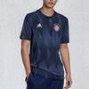 Adidas 20-21 Season FC Bayern Munich Pre-Match Warm-Up Short Sleeve Football Shirt Men Tops Blue FR6070