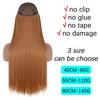 MERISIHAIR No Clip Hair Extensions Synthetic Long Straight Adjustable Fish Line Hairpieces for Women