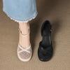 2025 new ultra-light soft and comfortable thick heel thick sole mesh bag head sandals with hollow Roman shoes