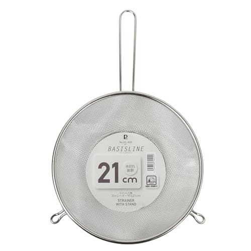PEARL METAL Strainer Colander, 21cm, with Legs, Stainless Steel, Basis Line, HC-409