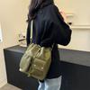 Women's drawstring bucket bag, large capacity shoulder bag, travel, leisure, cross-body bag