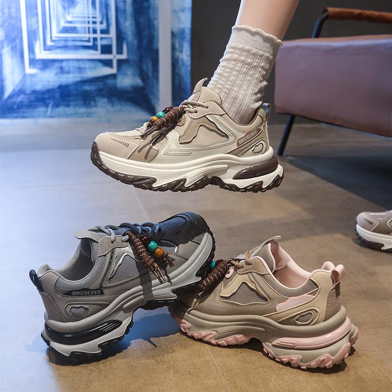 Thick-soled Lightweight Non-slip Dad Shoes 2025 New Autumn Women's Shoes Children's Popular Soft Soles Are Not Tired and Versatile