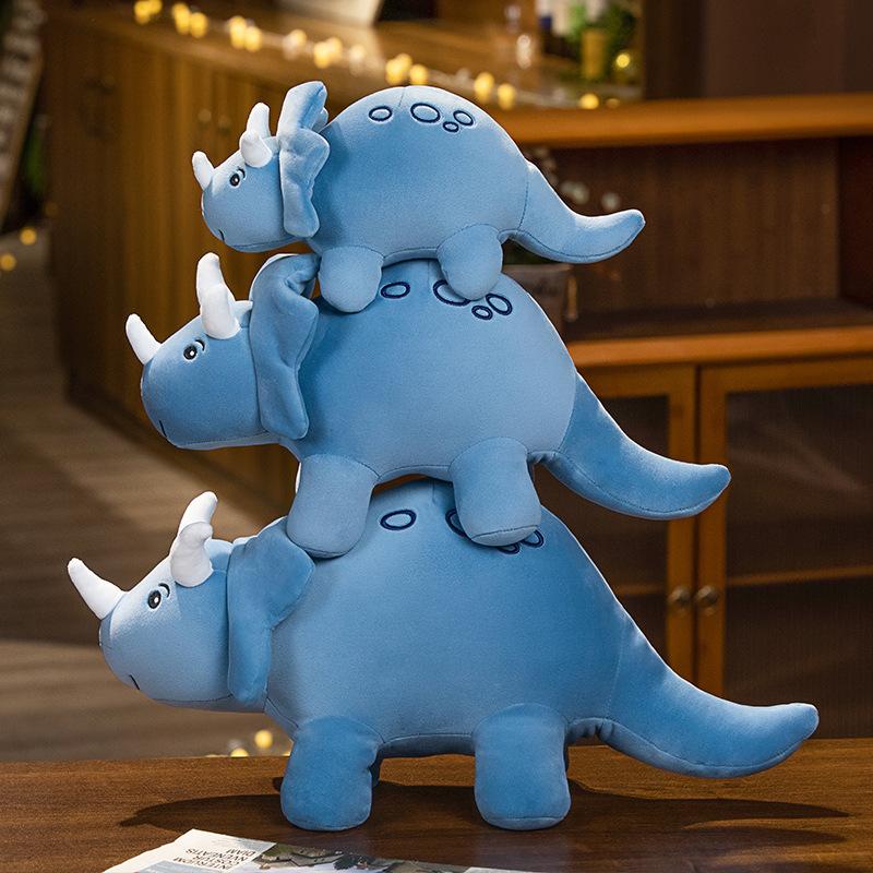 Cartoon Colorful Dinosaur Plush Toy Cute Stuffed Animals Triceratops Plushies Kawaii Soft Kids Toys for Boys Girls Home Decor