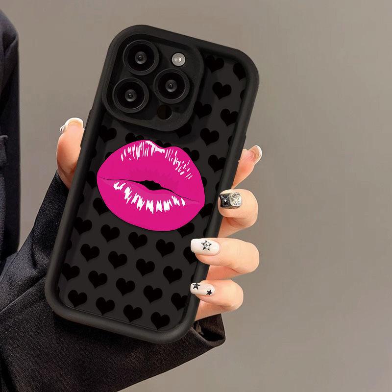 European and American style lip print for iPhone17ProMax mobile phone case 14 Apple 13 matte 12/15 Premium 11