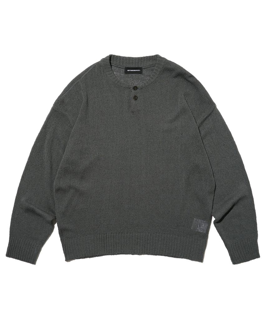 OTHERFITS City Boy Summer Henley Neck Knit (Charcoal)