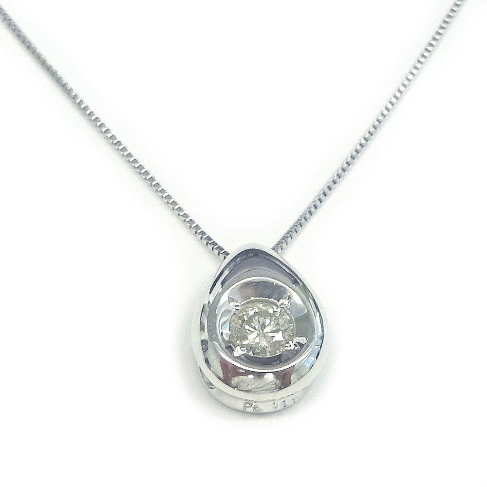 

and Me Jewelry Pt100 Diamond Necklace Teardrop Pendant Necklace Diamond Carat Wrapping [You Box] 0.1 [Gift Included]