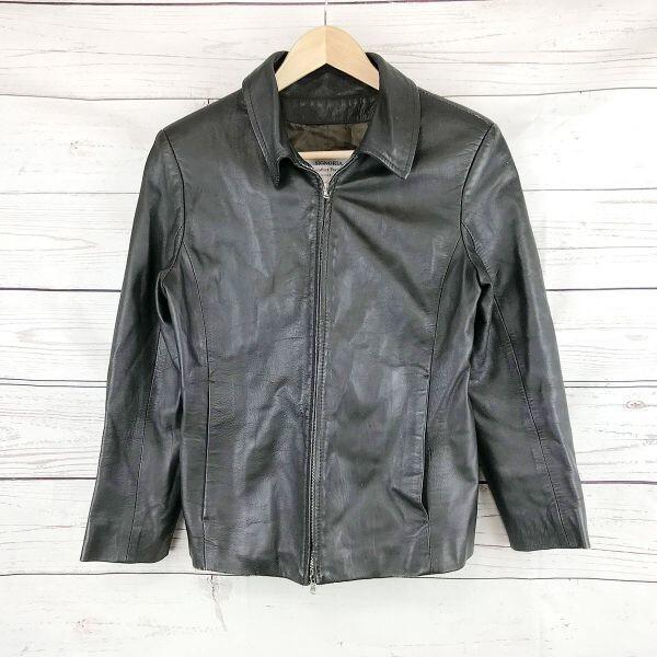 Italy SIGNORIA Leather Jacket 46/XL Dark Gray Riders Coat Fall/Winter(USED)