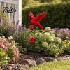 Sympathy Gifts for Loss of Loved One Red Bird Garden Stake, Metal Yard Art Condolence Women Flower And Ornament Patio Lawn Pathway Memorial Site Stake