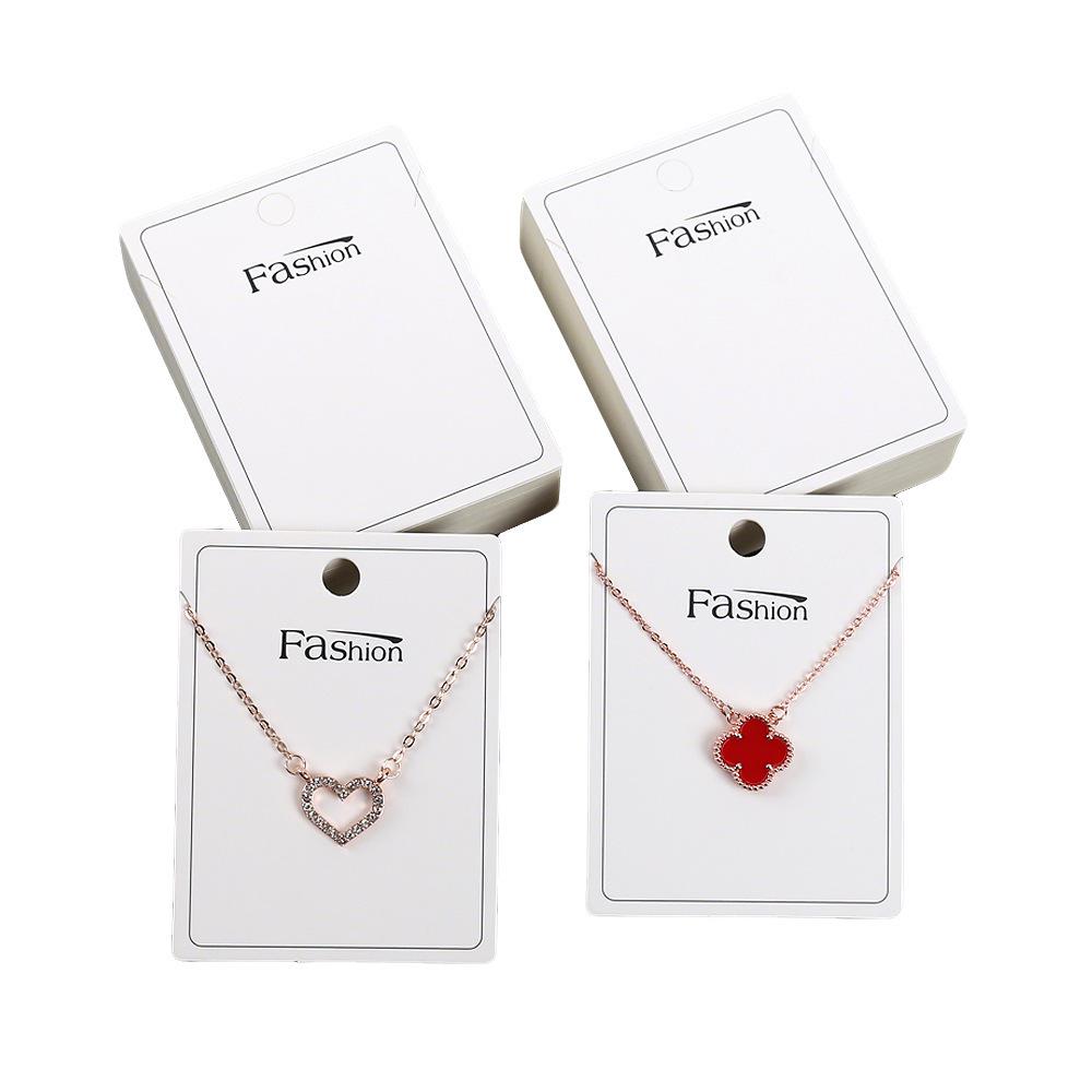 Rectangular Necklace Display Card - 6x8cm Simple Fashion Jewelry Packaging Hanging Card