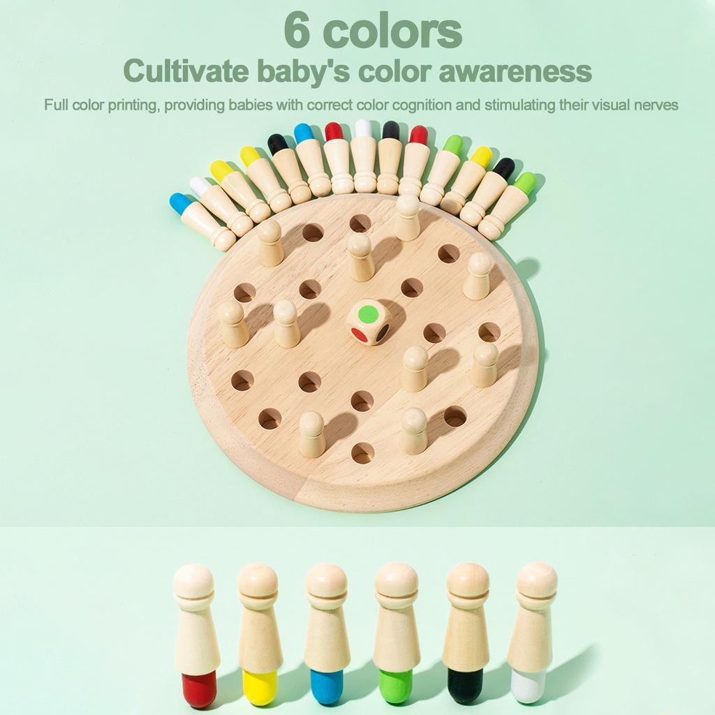 Children's Wooden Early Education Color Memory Chess Concentration Parent-child Interactive Fun Game Science And Education Puzzle Toys
