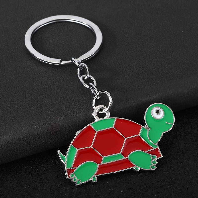 Cute Cartoon Turtle Enamel Keychains Bright Color Design Sturdy Metal Ring For Bag Decor Key Storage Gifts For Turtle Fans