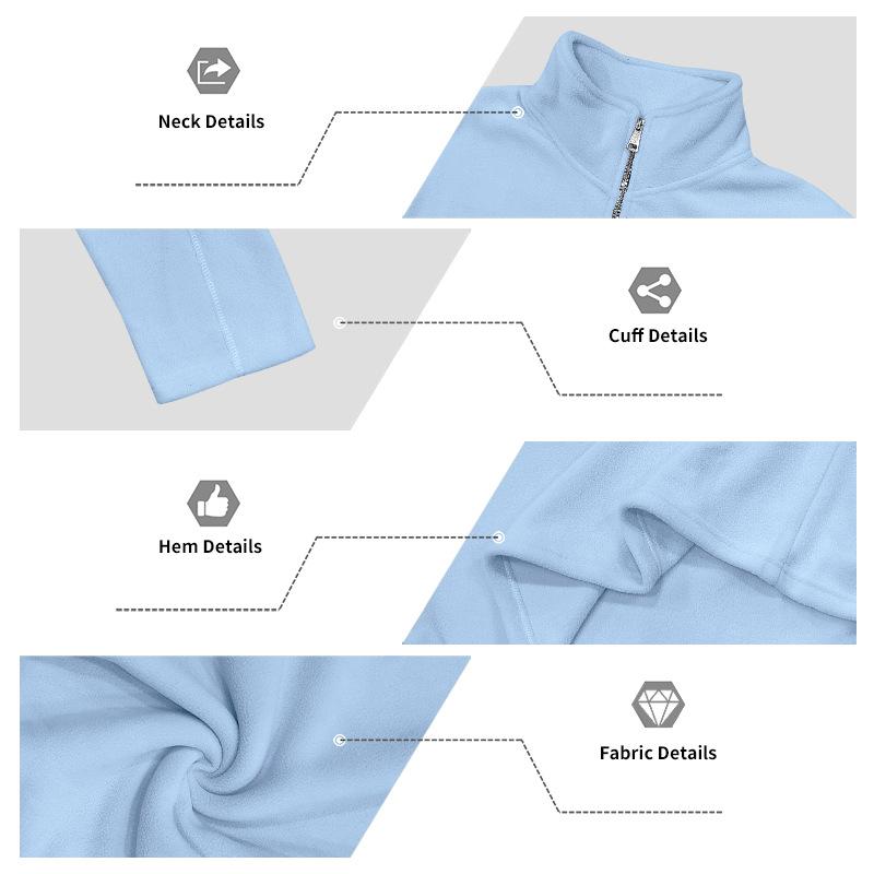 Men S Fleece Stand Collar Half Zip Long Sleeve Casual Sweatshirt