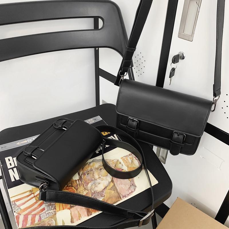 Crossbody bag men's bag new trendy brand messenger bag casual PU neutral shoulder bag portable small square bag