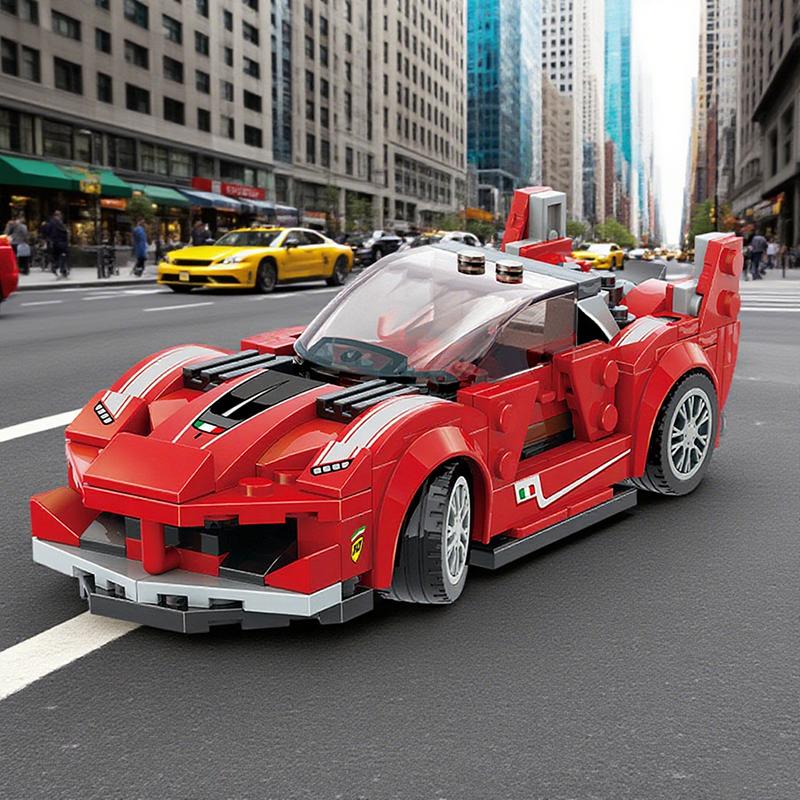 WANGE Supercar Model Building Block City Technique Racing Car Old Classic Speed Champions Sport Vehicles Car Toy Children's Birthday Gift No.2876