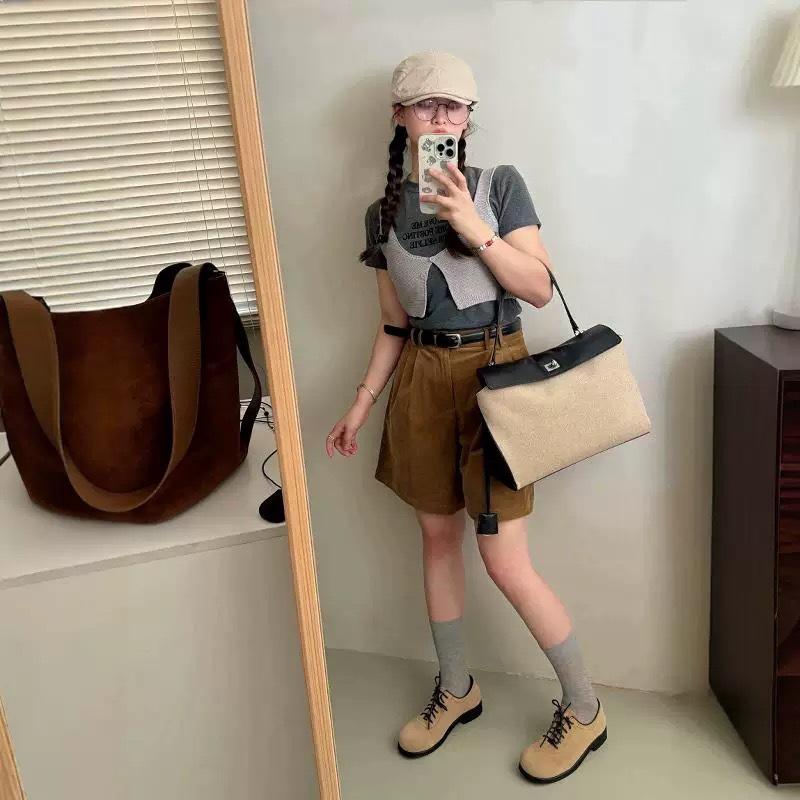 New matte British style brock shoes women's lace-up retro round head flat bottom casual style leather single shoes