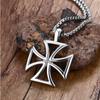 Men's Maltese Cross Pendant Necklace Vintage Hollow Male Necklace