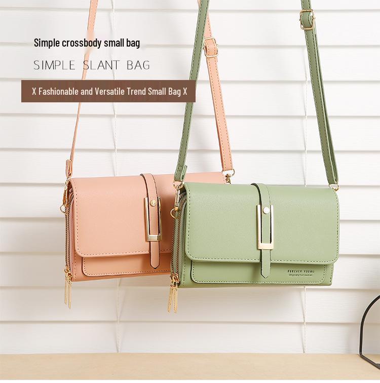 Urban Minimalist Women's Crossbody Wallet Bag with Card Slots & Phone Compartment