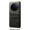 For Vivo X100 Ultra 5G Case Dual Card Slots PU Leather + Hard PC Phone Cover