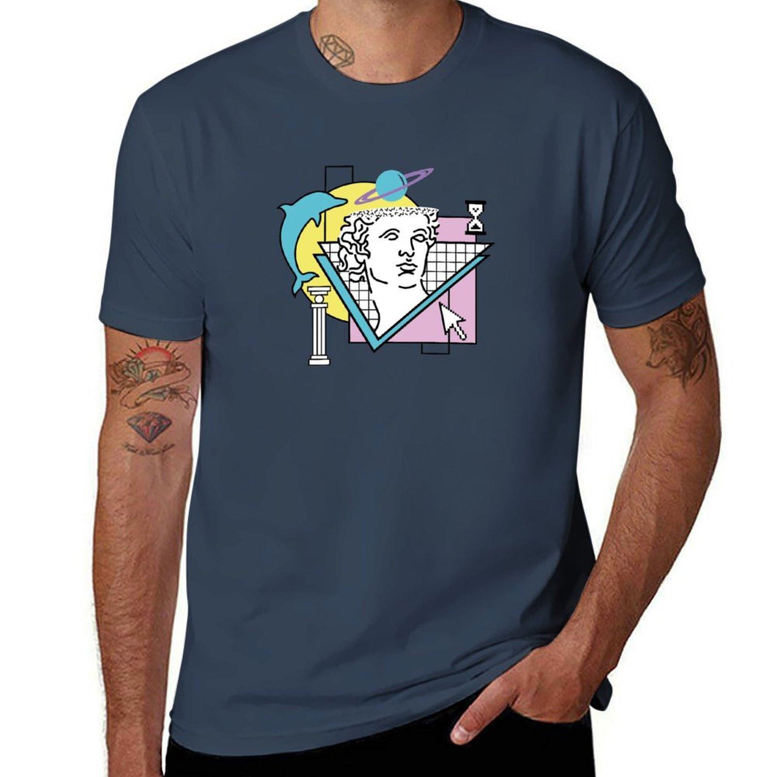 Apollo Vaporwave 80s 90s Tshirt Big Size Simple Tshirt S