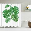 Waterproof Fabric Shower Curtain Printing Fresh Green Plant Leaves Bathroom Curtains Polyester Decoration Bath Screen with Hooks
