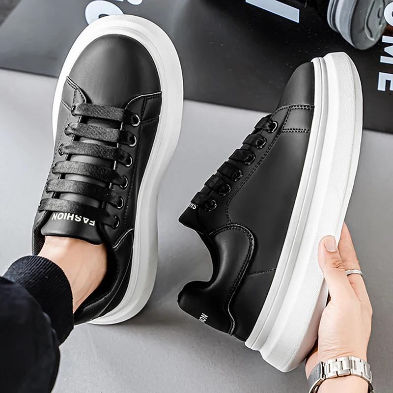 Men Casual Shoes Summer New Couple's White Shoes Women Same Style Board Shoe Increase Height Men's Footwear Rubber Sole Sneakers