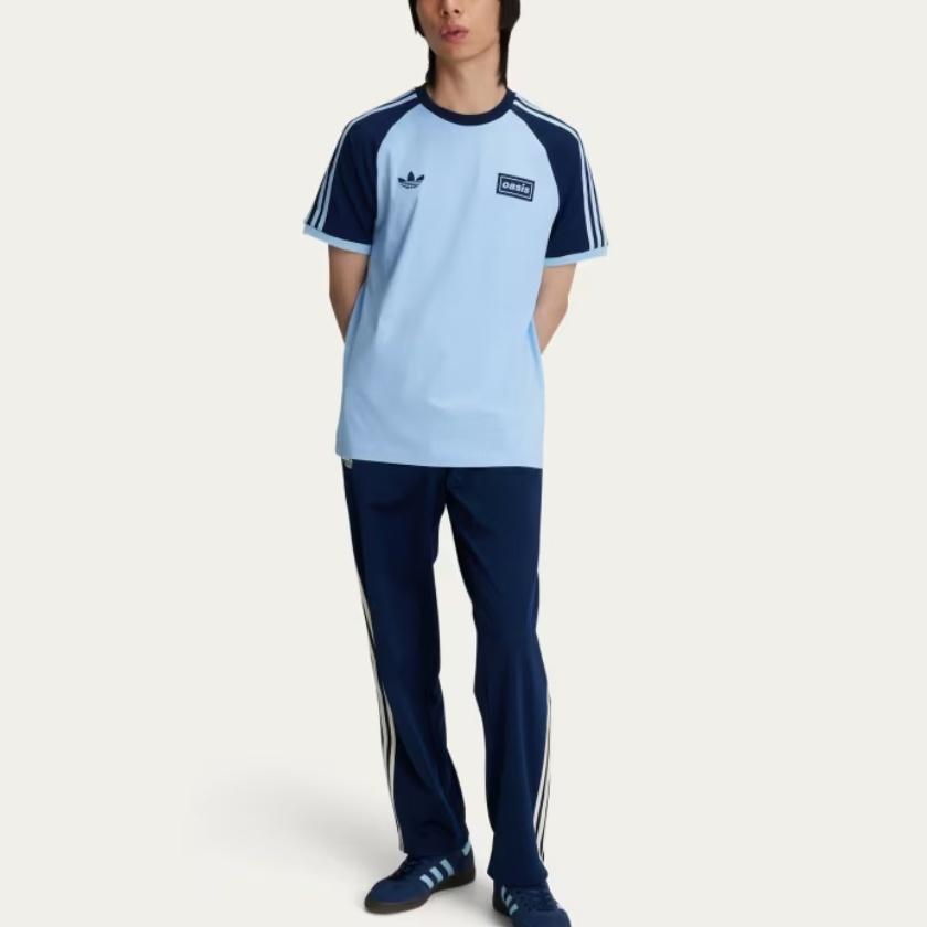 Adidas Originals X Oasis Collaboration 3-Stripes SS25 Comfortable Slim Fit Sports Short Sleeve T-Shirt Unisex Tops KT-3447