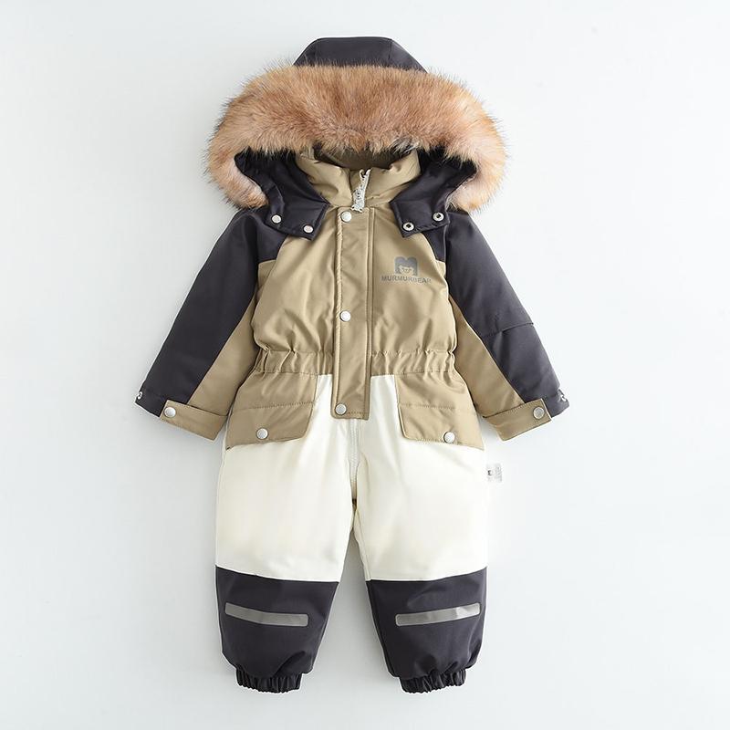 Baby Wintermantel Verdicken Baby Jumpsuit Warm Kinderjacke Wasserdicht Kinder Skianzug Kapuzen Baby Schneeanzug