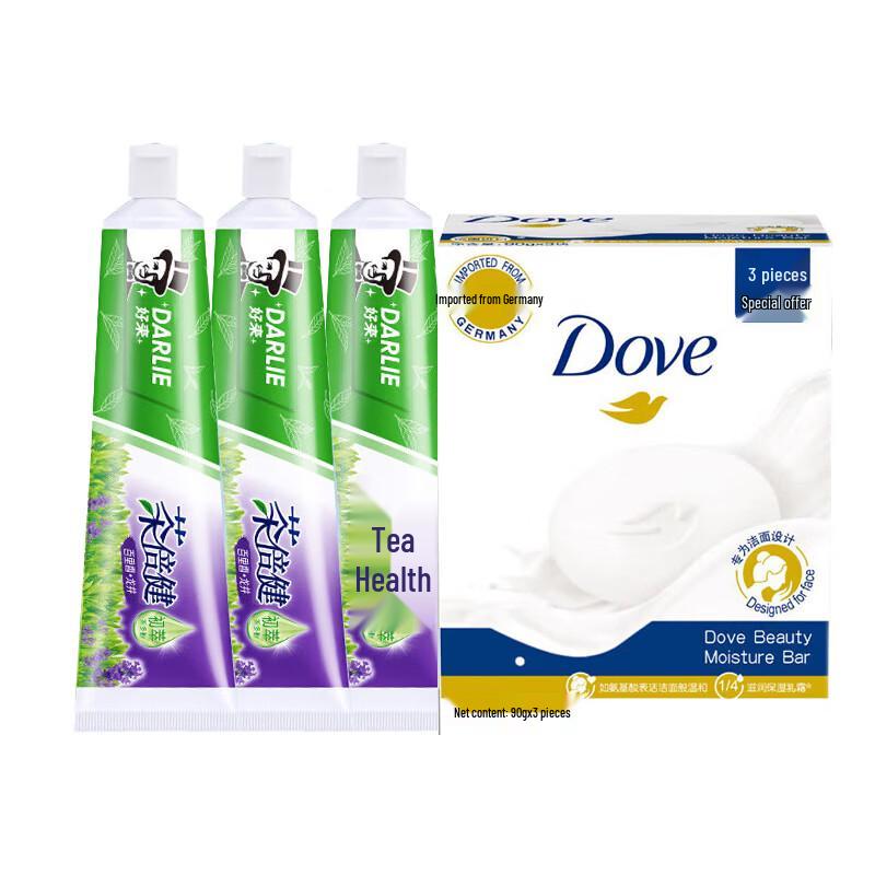 Набор: Зубная паста Darlie Tea Health и мыло Dove