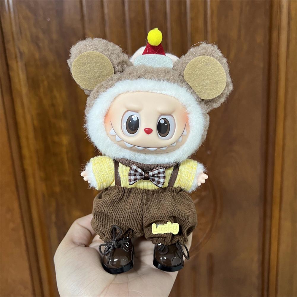 For 17cm Labubu Doll Clothes Fashion Clothes Hoodies Dresses Doll Clothes Color Match Shirts Dolls Accessories Cute Decoration Little Clothes